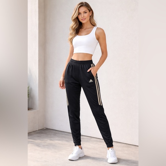 adidas Pants - Adidas black and gold trio soccer pants ⚽️